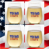 Set of 4 Shatterproof CUSTOM 16 oz Plastic Wine Glasses MADE in the USA (CHRISTMAS NUTCRAKERS)