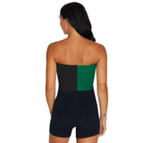 Lojobands Women's Tailgate Outfit College Two Tone Color Block Tube Top Made in USA One Size Fits Most