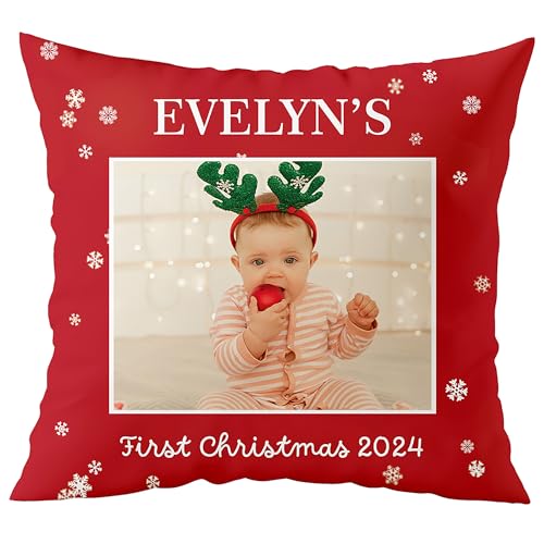 Fabric Textile Products Custom Pillow - USA Made - Christmas Throw Pillows - Personalized Pillows - Christmas Pillow - Personalized Gift - Grandparent & Couples Gifts - Holiday Decor (16"x16")