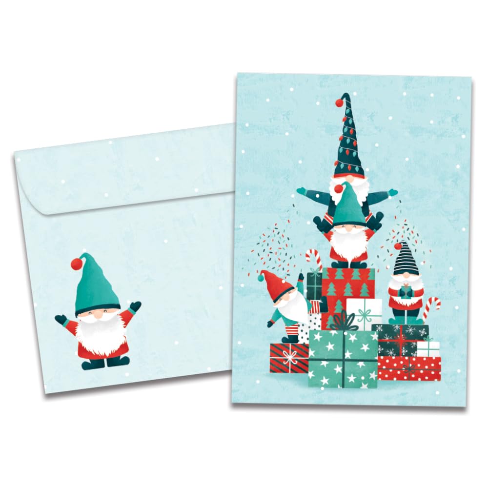 Tree-Free Greetings - Happy Holidays Greeting Cards - Artful Designs - 12 Cards + Matching Envelopes - Made in USA - 100% Recycled Paper - 5"x7" - Kringle Tree Farm (HP60629)