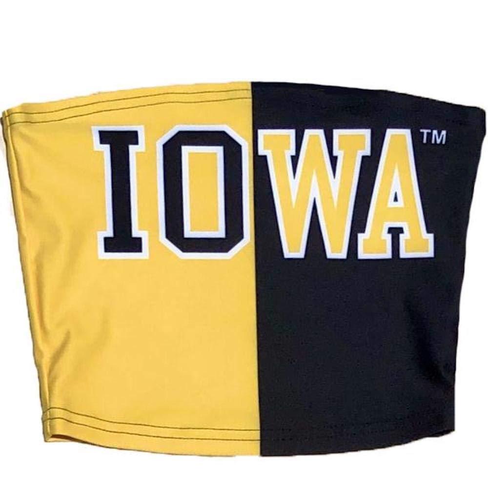 Lojobands Women's Tailgate Outfit College Two Tone Color Block Tube Top Made in USA One Size Fits Most