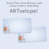 Tree-Free Greetings - Christmas Money Holder Card - Artful Designs - 1 Money Holder Greeting Card + Matching Envelope - Made in USA - 100% Recycled Paper - 3.7 x 7 - Believe in Magic (ZO70090)