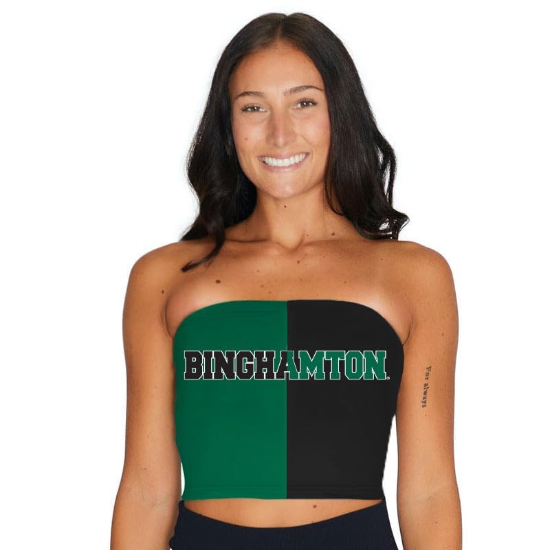 Lojobands Women's Tailgate Outfit College Two Tone Color Block Tube Top Made in USA One Size Fits Most