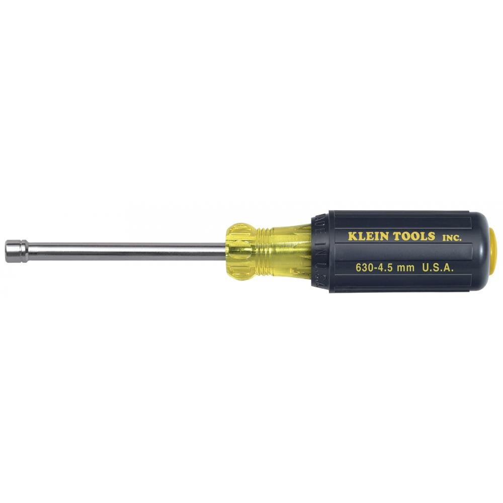 Klein Tools 630-5MM 5 mm Nut Driver with 3-Inch Hollow Shaft and Cushion Grip Handle, Made in USA