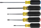 Klein Tools 80031C 5-Piece Color-Coded Screwdriver Set, Precision Tips, Cushion Grip, Made in USA, Home Improvement, 2 Slotted, 2 Phillips, 1 Square