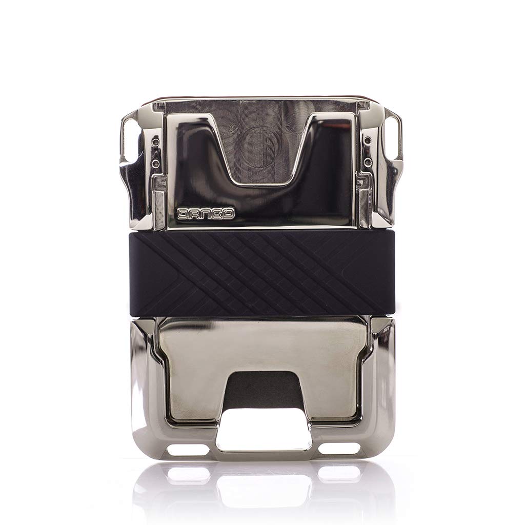 Dango Slim Minimalist Wallet for Men - RFID Blocking - Nickel Plated, Whiskey Brown/Polished Nickel