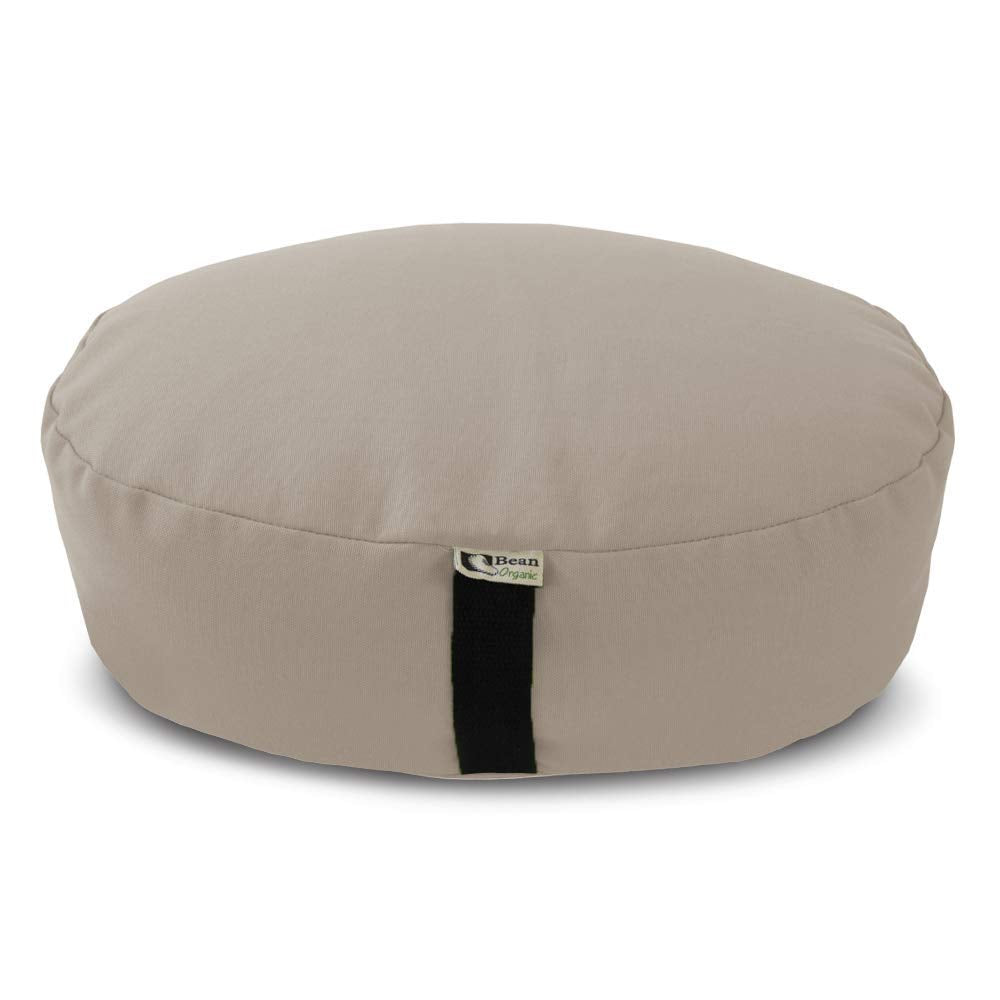 Bean's ZAFU - Meditation Floor Cushion - Round Earth Cotton Zen Yoga Pillow - Tibetan Style for Mindful Kneeling Prayer Seat - Made in USA - US Organic Buckwheat Hulls - Comfort Calm Contemplate
