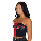 Lojobands Women's Tailgate Outfit College Two Tone Color Block Tube Top Made in USA One Size Fits Most