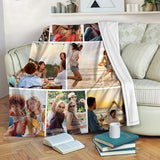 Ships Next Day,Custom Blanket with Picture Made in USA,Personalized Photo Blanket for Family Anniversary Christmas Birthday Halloween Valentines