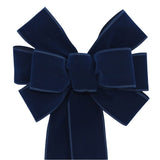 Ivory Brushed Velvet Gold Lame Backed Wire Edge Christmas Bow - Handcrafted in USA (8 inch bow)