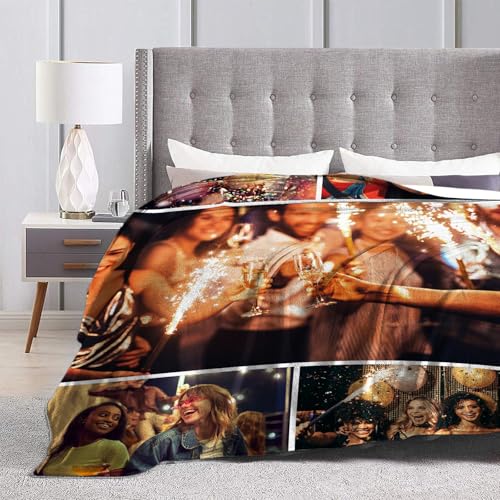 Ships Next Day,Custom Blanket with Picture Made in USA,Personalized Photo Blanket for Family Anniversary Christmas Birthday Halloween Valentines