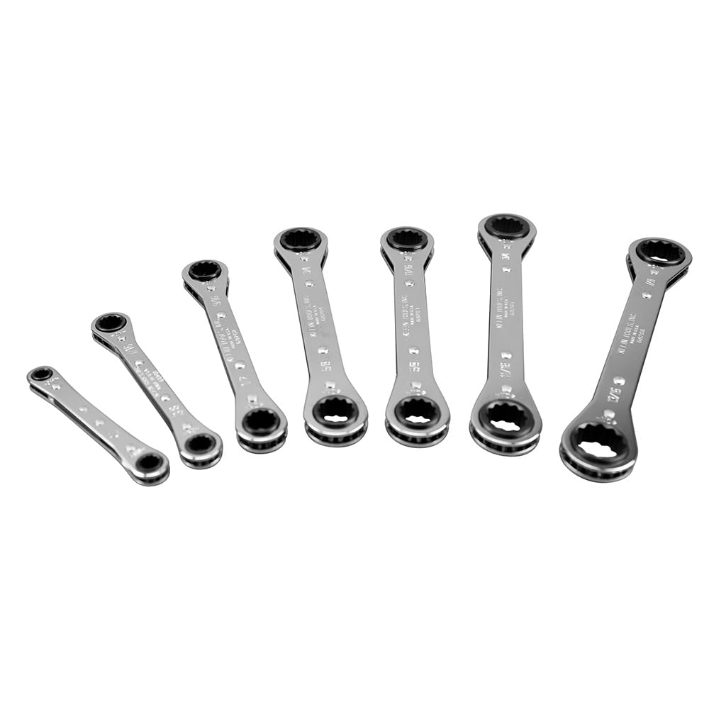 Klein Tools 68221 SAE Ratcheting Box Wrench Set, 5 Piece, 10 Sizes, Made in USA
