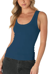 NIKIBIKI Women Seamless Reversible Ribbed Tank Top, Made in U.S.A, One Size