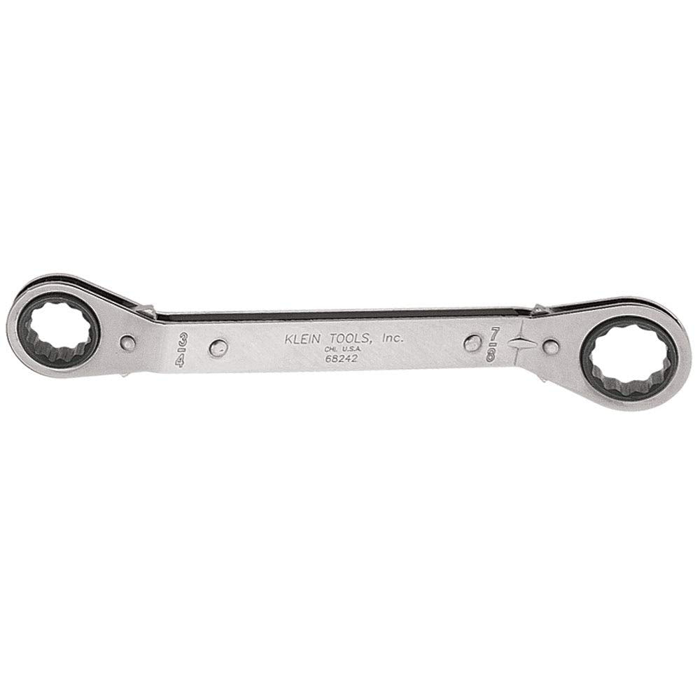 Klein Tools 68240 Fully Reversible Ratcheting Offset Box Wrench, 5/8 x 11/16-Inch, Made in USA