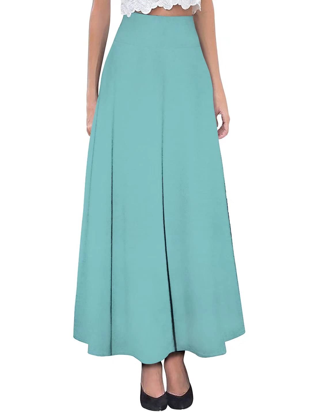 Hybrid & Company Women Versatile Fold Over Waist Maxi Skirt/Convertible Dress