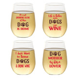 Set of 4 Shatterproof Designer 16 oz Plastic Wine Glasses MADE in the USA (CHRISTMAS)