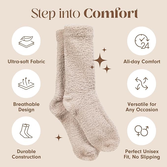 Unboxme Gifts Warm & Cozy Ultra-Luxe Cloud Sock for Women & Men - Super Soft Luxurious Fabric Sleep Socks