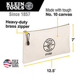 Klein Tools 5109 Canvas Bucket, Wide-Opening Straight-Wall Tool Bucket is Made of No. 6 Canvas with Black Molded Bottom, 75-Pound Load Rated