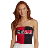 Lojobands Women's Tailgate Outfit College Two Tone Color Block Tube Top Made in USA One Size Fits Most