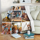 Ships Next Day,Custom Blanket with Picture Made in USA,Personalized Photo Blanket for Family Anniversary Christmas Birthday Halloween Valentines