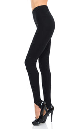 JJJ Women's Solid Cotton Spandex Jersey Stirrup Leggings