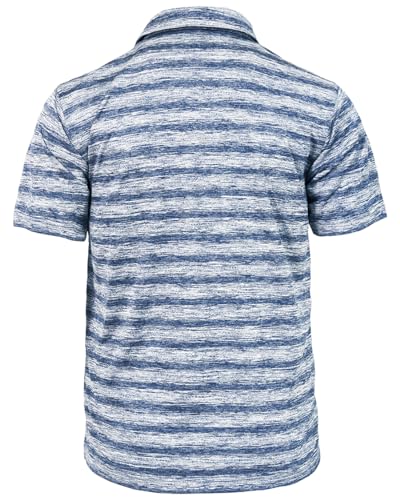 Akwa Men's Short Sleeve Ombre Stripe Polo Made in USA