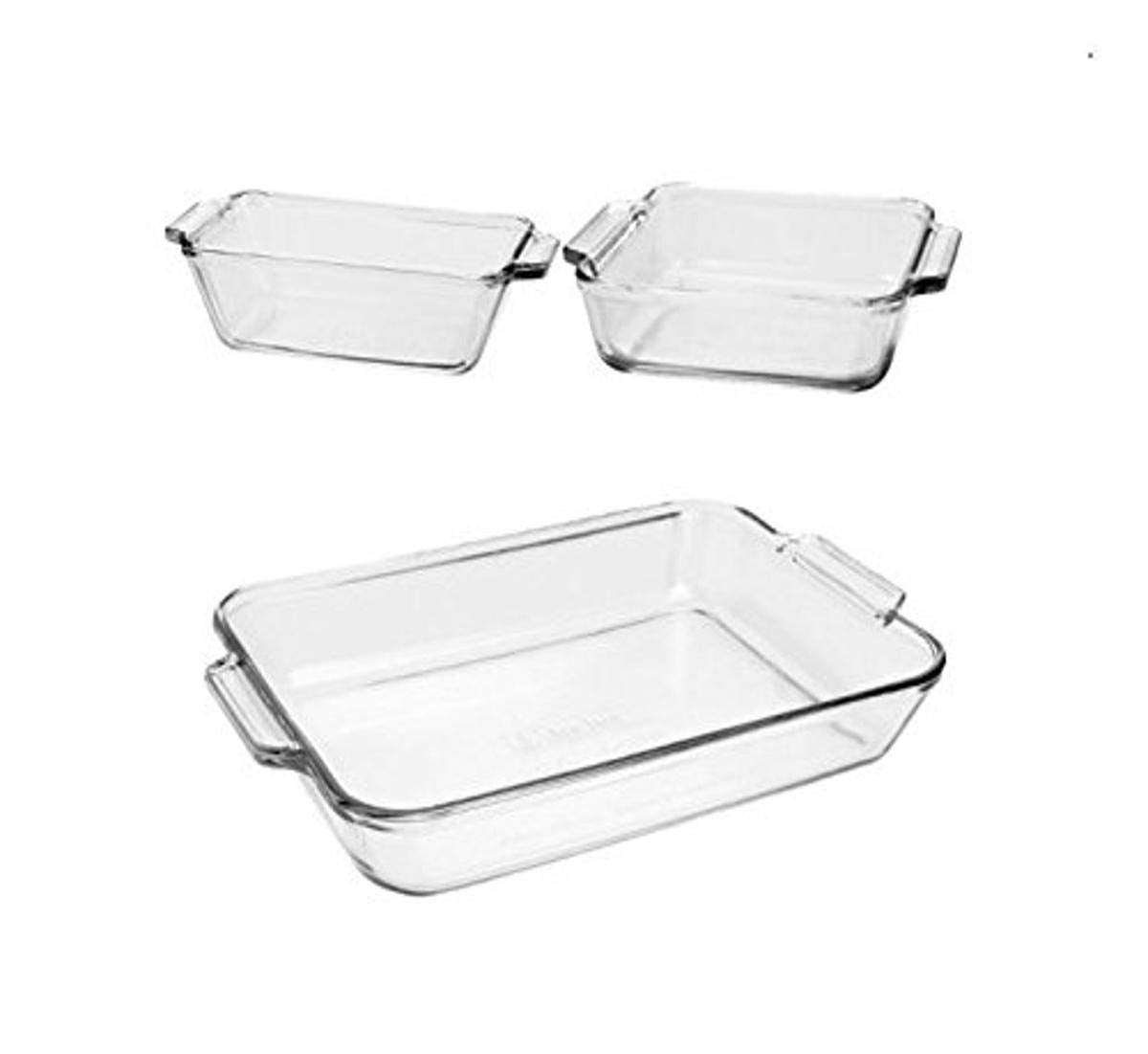 Anchor Hocking Glass Baking Dishes for Oven, 2 Piece Set (2 Qt & 3 Qt Glass Casserole Dishes)