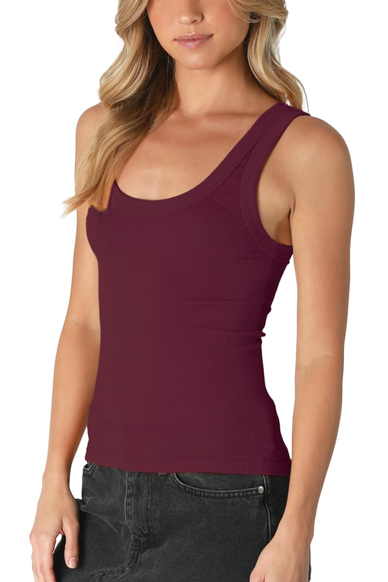 NIKIBIKI Women Seamless Reversible Ribbed Tank Top, Made in U.S.A, One Size