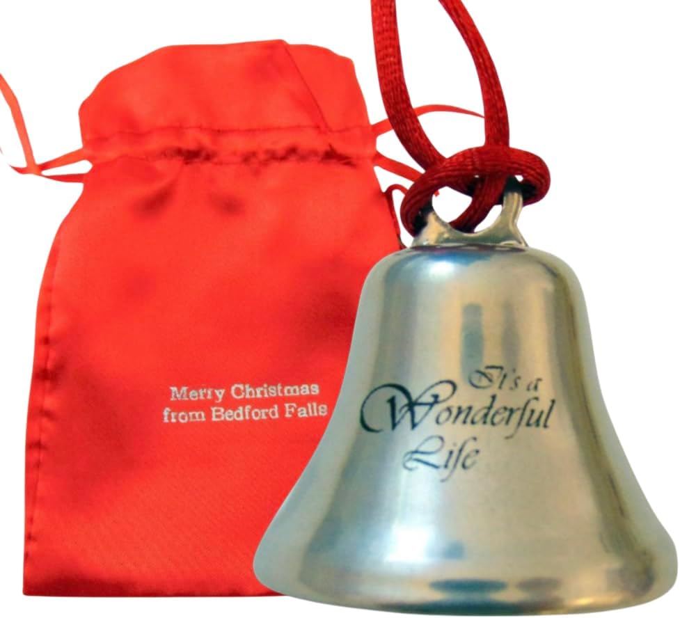 It's A Wonderful Life Christmas Ornament Bell on Ribbon Gift Boxed Movie Souvenir Steel Metal Keepsake Decoration Made in The USA