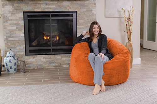 Chill Sack Bean Bag Chair: Giant 4' Memory Foam Furniture Bean Bag - Big Sofa with Soft Micro Fiber Cover - Black