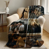 Ships Next Day,Custom Blanket with Picture Made in USA,Personalized Photo Blanket for Family Anniversary Christmas Birthday Halloween Valentines