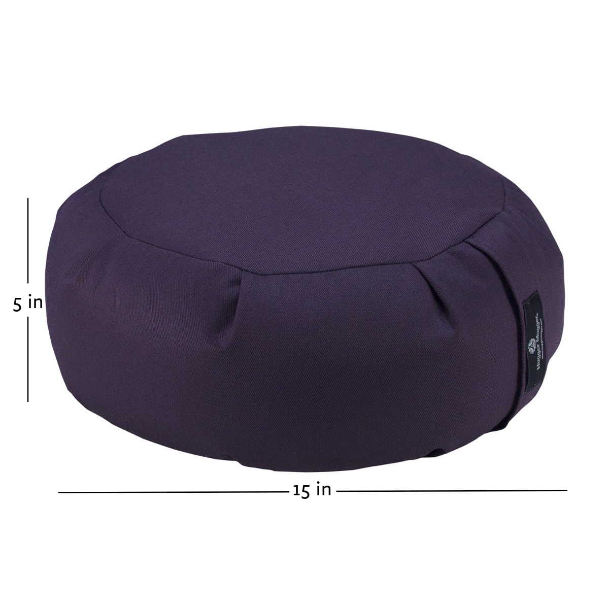Hugger Mugger Zafu Meditation Cushion - Support in Cross-Legged Sitting, Buckwheat Filled, Durable Fabric, Convenient Handle, Handmade in USA