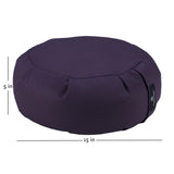 Hugger Mugger Zafu Meditation Cushion - Support in Cross-Legged Sitting, Buckwheat Filled, Durable Fabric, Convenient Handle, Handmade in USA