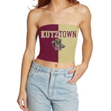 Lojobands Women's Tailgate Outfit College Two Tone Color Block Tube Top Made in USA One Size Fits Most