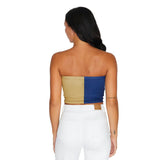 Lojobands Women's Tailgate Outfit College Two Tone Color Block Tube Top Made in USA One Size Fits Most
