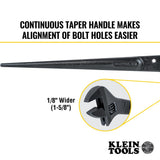 Klein Tools 3246 Round 7/8-Inch x 36-Inch Connecting Bar, Made in USA, Sleever Bar for Aligning, Prying and Chiseling