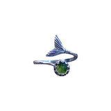 Bottled Up Designs Handmade Mermaid Adjustable Ring, Recycled Bottle Glass, Sterling Silver, Eco Friendly, Made in USA, Birthday Gifts, Mothers Day, Women, Anniversary (Mason Jar Aqua)