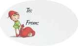 Elf Presents Gifts Tags Christmas Holiday to from Labels 1 1/2 x 2 1/2 Inch 100 Total Stickers