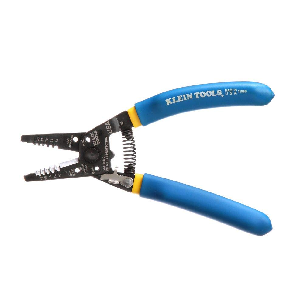 Klein Tools 11055 Wire Cutter and Wire Stripper, Made in Usa, Stranded Wire Cutter, Solid Wire Cutter, Cuts Copper Wire