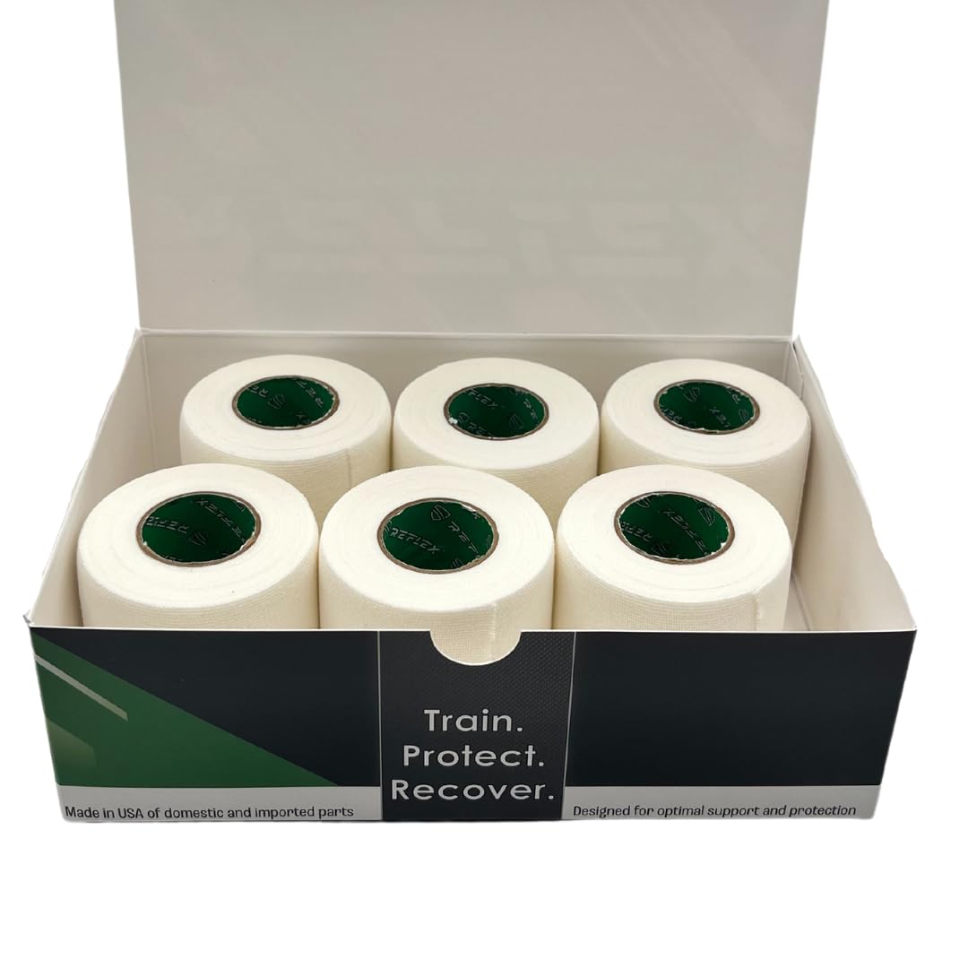 Shield Reflex | Stretch Athletic Tape, Tear by Hand, Made in USA, Thin, Flexible, Elastic Sports Tape, Spatting Football Tape 6 Pack (Midnight Blue, 2 Inch)