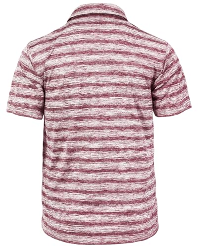 Akwa Men's Short Sleeve Ombre Stripe Polo Made in USA