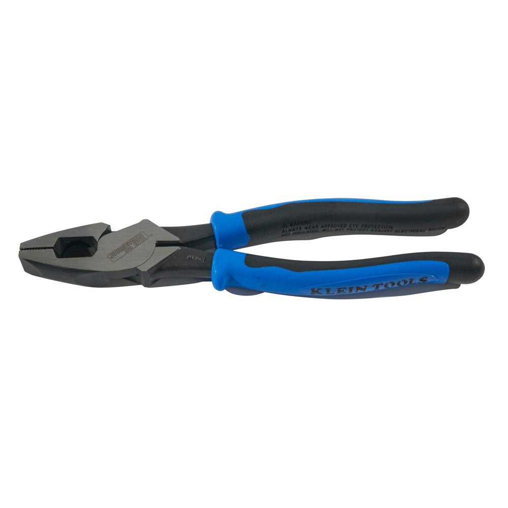 Klein Tools J2000-9NECRTP Side Cutter Linemans Pliers with Tape Pulling and Wire Crimping, High Leverage, 9-Inch