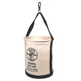 Klein Tools 5109 Canvas Bucket, Wide-Opening Straight-Wall Tool Bucket is Made of No. 6 Canvas with Black Molded Bottom, 75-Pound Load Rated