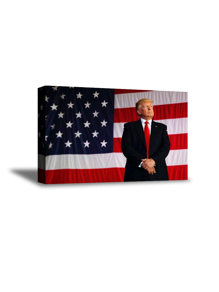 Awkward Styles Donald Trump Canvas Art Poster American Flag Trump Portrait Decor USA Gifts President Art Iconic Style 24" x 36" NO FRAME