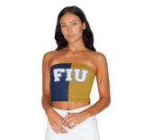 Lojobands Women's Tailgate Outfit College Two Tone Color Block Tube Top Made in USA One Size Fits Most