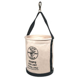 Klein Tools 5109 Canvas Bucket, Wide-Opening Straight-Wall Tool Bucket is Made of No. 6 Canvas with Black Molded Bottom, 75-Pound Load Rated