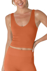 NIKIBIKI Women Seamless Reversible Ribbed Crop Top, Made in U.S.A, One Size