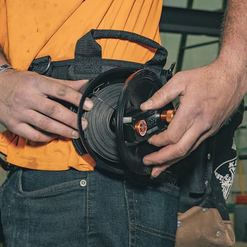 Klein Tools 27400 Tie wire Reel, Made in USA, Lightweight Aluminum, Left Handed and Right Handed with Rewind Knob