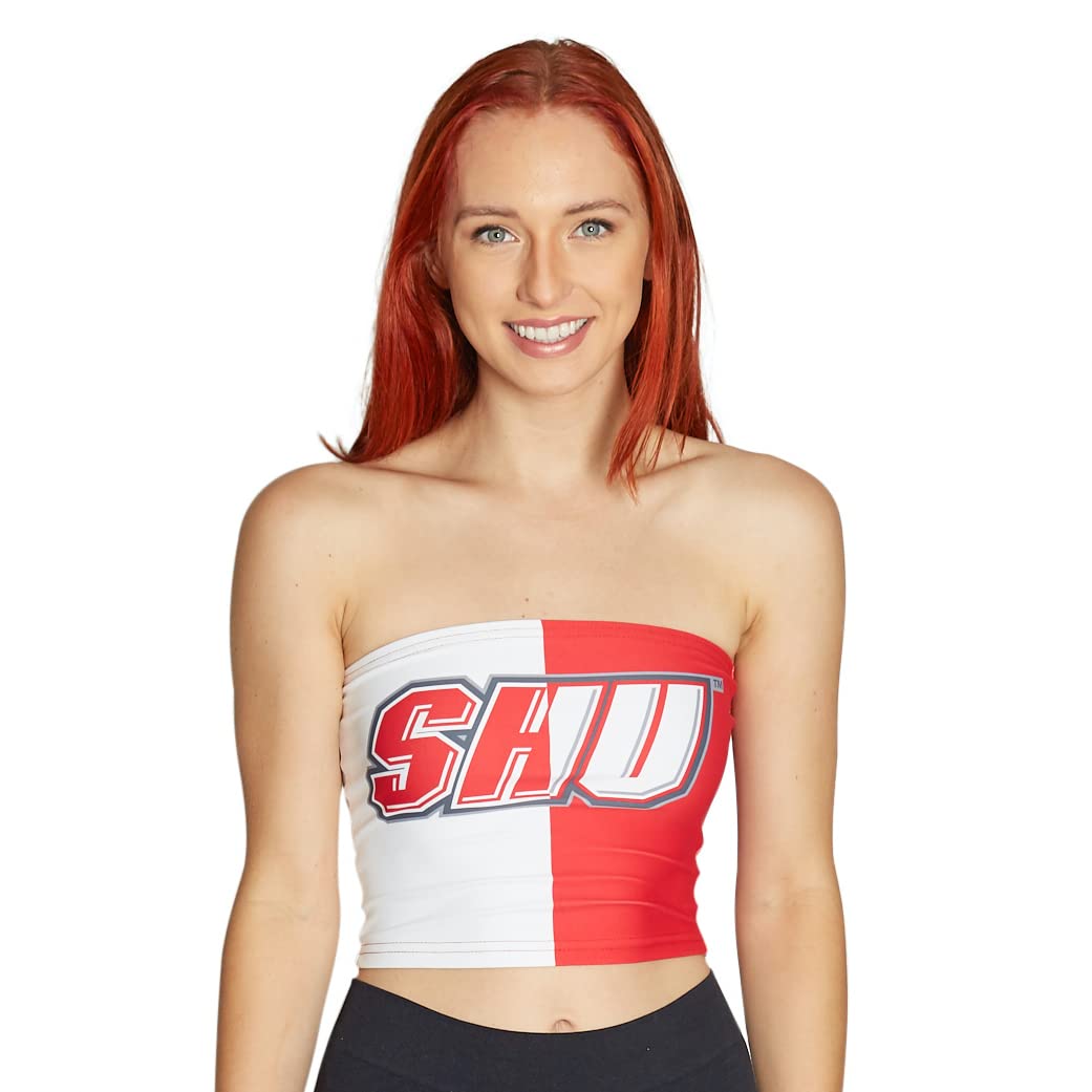 Lojobands Women's Tailgate Outfit College Two Tone Color Block Tube Top Made in USA One Size Fits Most