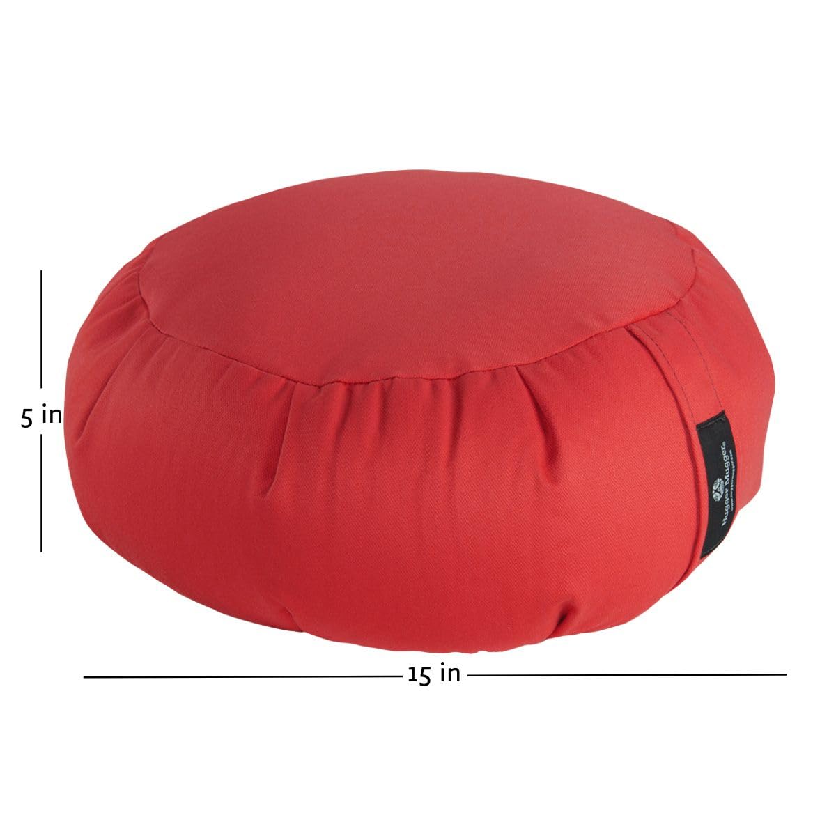Hugger Mugger Zafu Meditation Cushion - Support in Cross-Legged Sitting, Buckwheat Filled, Durable Fabric, Convenient Handle, Handmade in USA